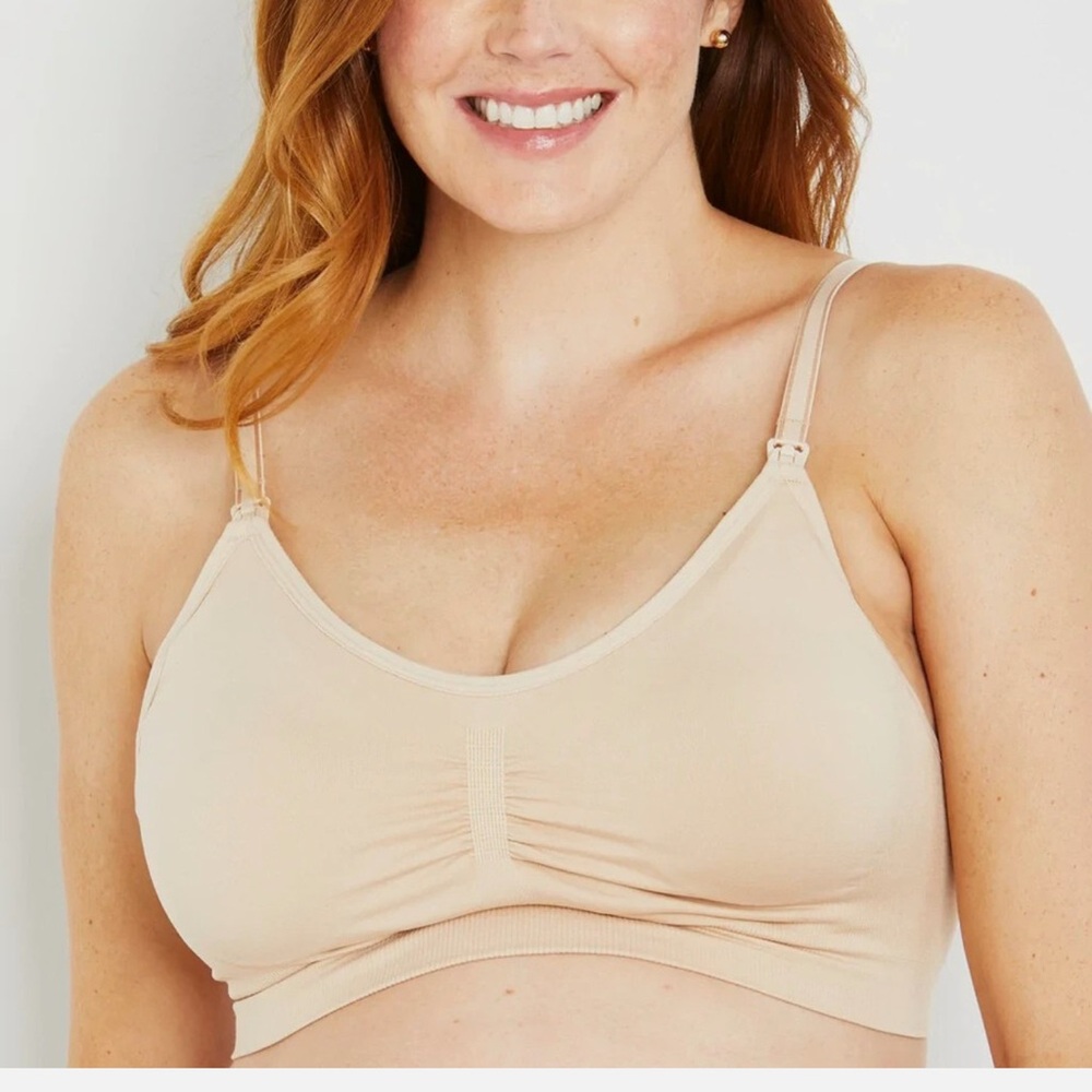 Motherhood Maternity Large Hands Free Pumping Seamless Nursing Bra 98272